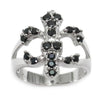 Large Fleur-de-Lis Ring with Clear CZs | Wholesale sterling silver rings - Jewelry