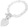 Rolo link bracelet with engravable heart shaped tag/pendant | Wholesale 925 Sterling Silver Jewelry & Accessories
