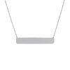 Elegant engravable horizontal rectangular bar necklace | Wholesale 925 Sterling Silver Jewelry