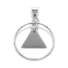 Engravable triangle in circle frame pendant | Wholesale 925 Sterling Silver Jewelry