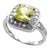 Beautiful square cut peridot green CZ cocktail ring | Wholesale sterling silver rings - Jewelry