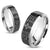 Mirror polished ring with "Lord's Prayer" engraved on black band | Wholesale stainless steel rings - Jewelry