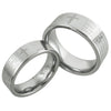 Silver Tungsten Ring with Bible Verse Engraving from 1st Corinthians 13:4. Wholesale tungsten rings.