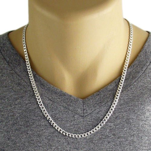 Sterling Silver Cuban Curb Chain Necklace 4mm Gauge 120 Available I 925express 