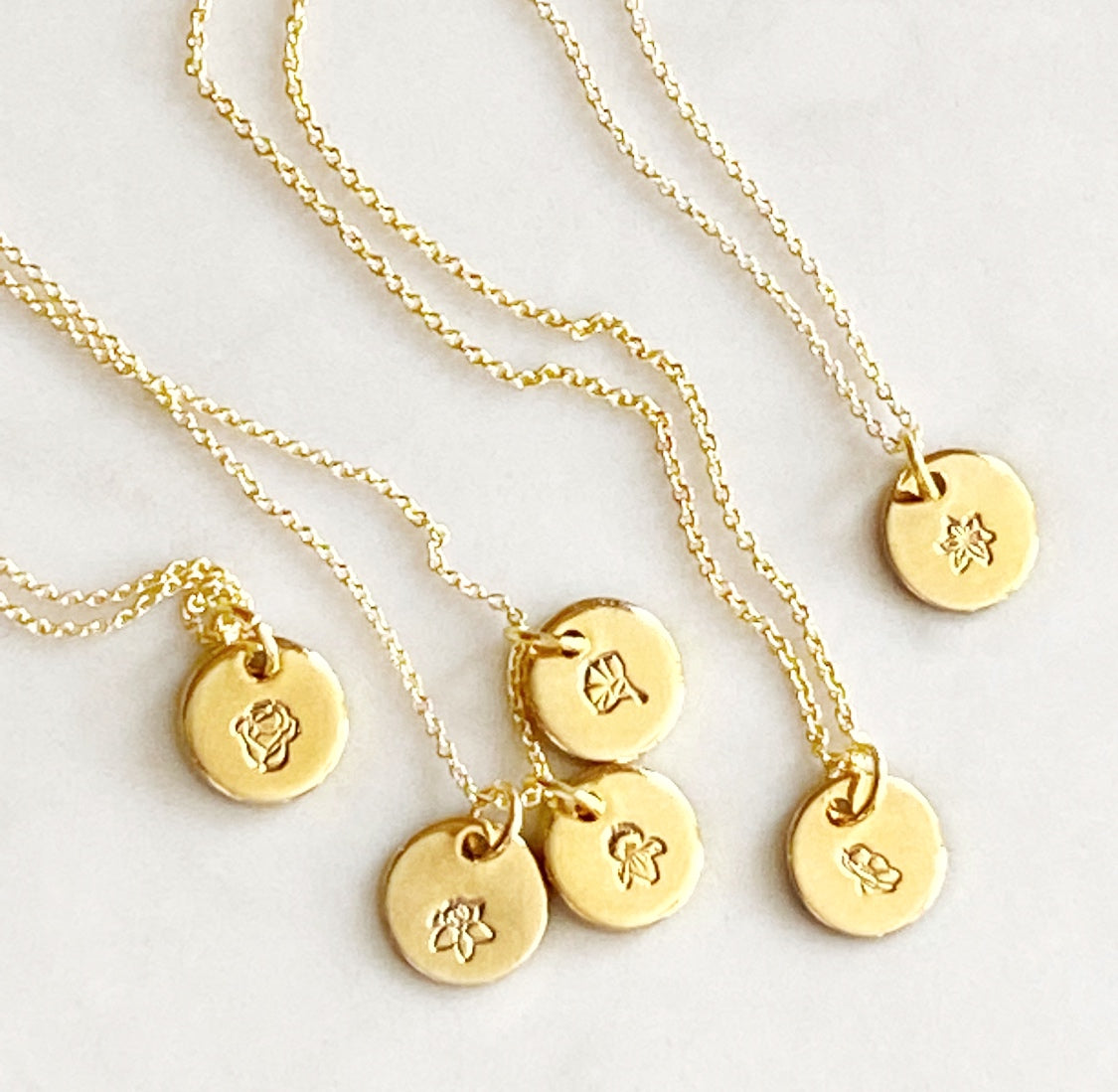 flower necklace with initial