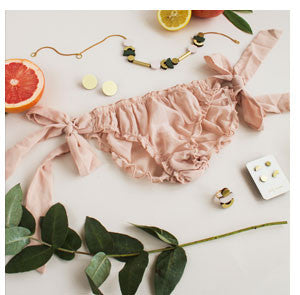 Nightwear - Phoebe Chemise and Tie-Side Knicker Rose Dust