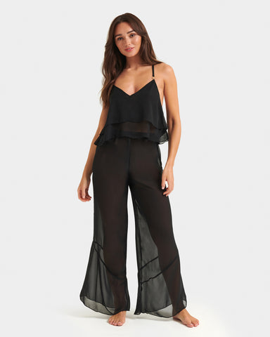 Minerva Cami and Trouser Set Black