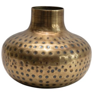 Round Hammered Metal Vase