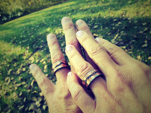 mountain bike wedding rings