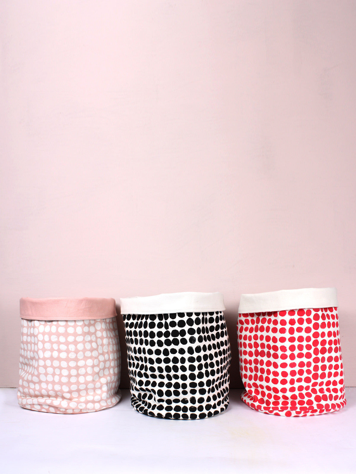 Spot Canvas Storage Pots, Black