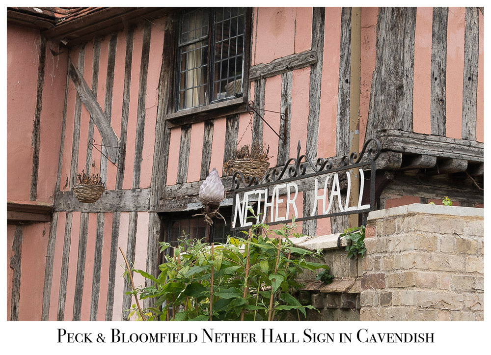Nether Hall Sign, Peck and Bloomfield, Cavendish, Modern Day