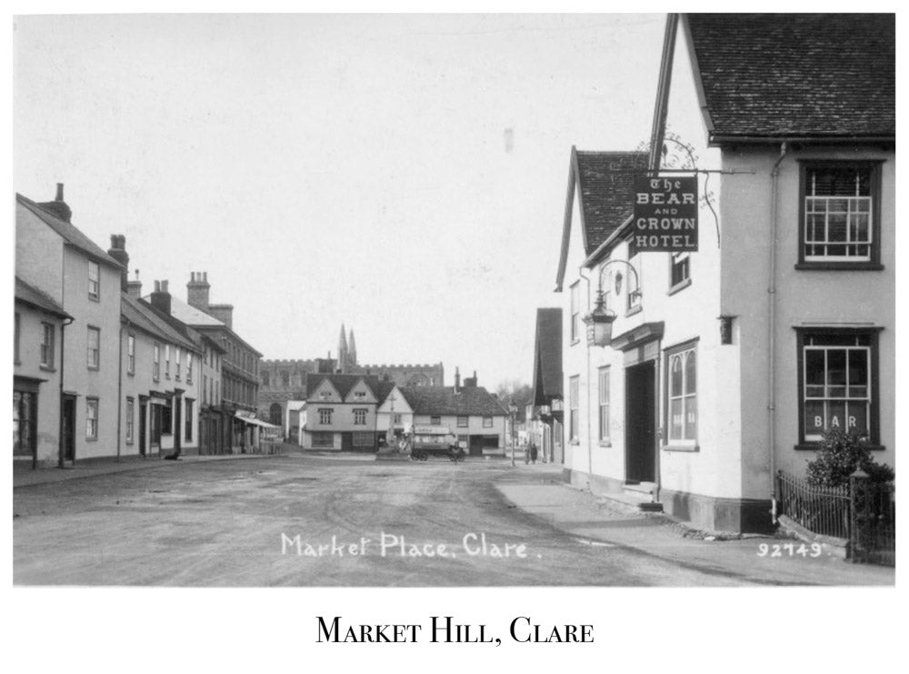 Bear and Crown Hotel, Market Hill, Clare, Old Photograph