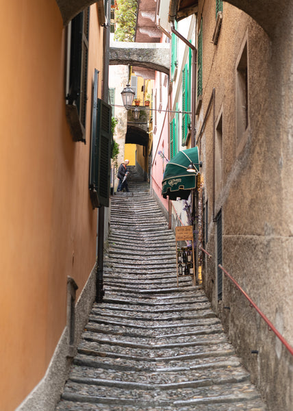 Cobbled alley in Varenna Lake Como