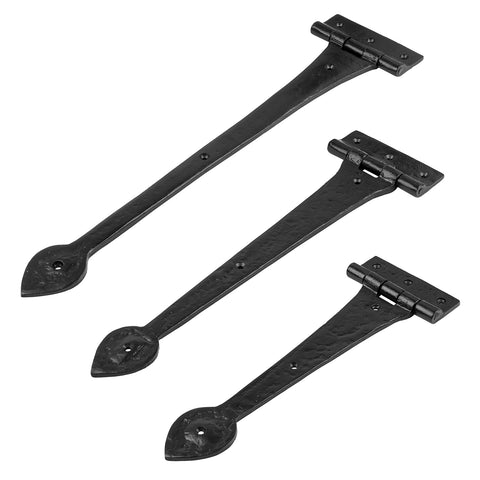 Tudor Gate Hinges | Black Cast Iron Garden Gate Hardware