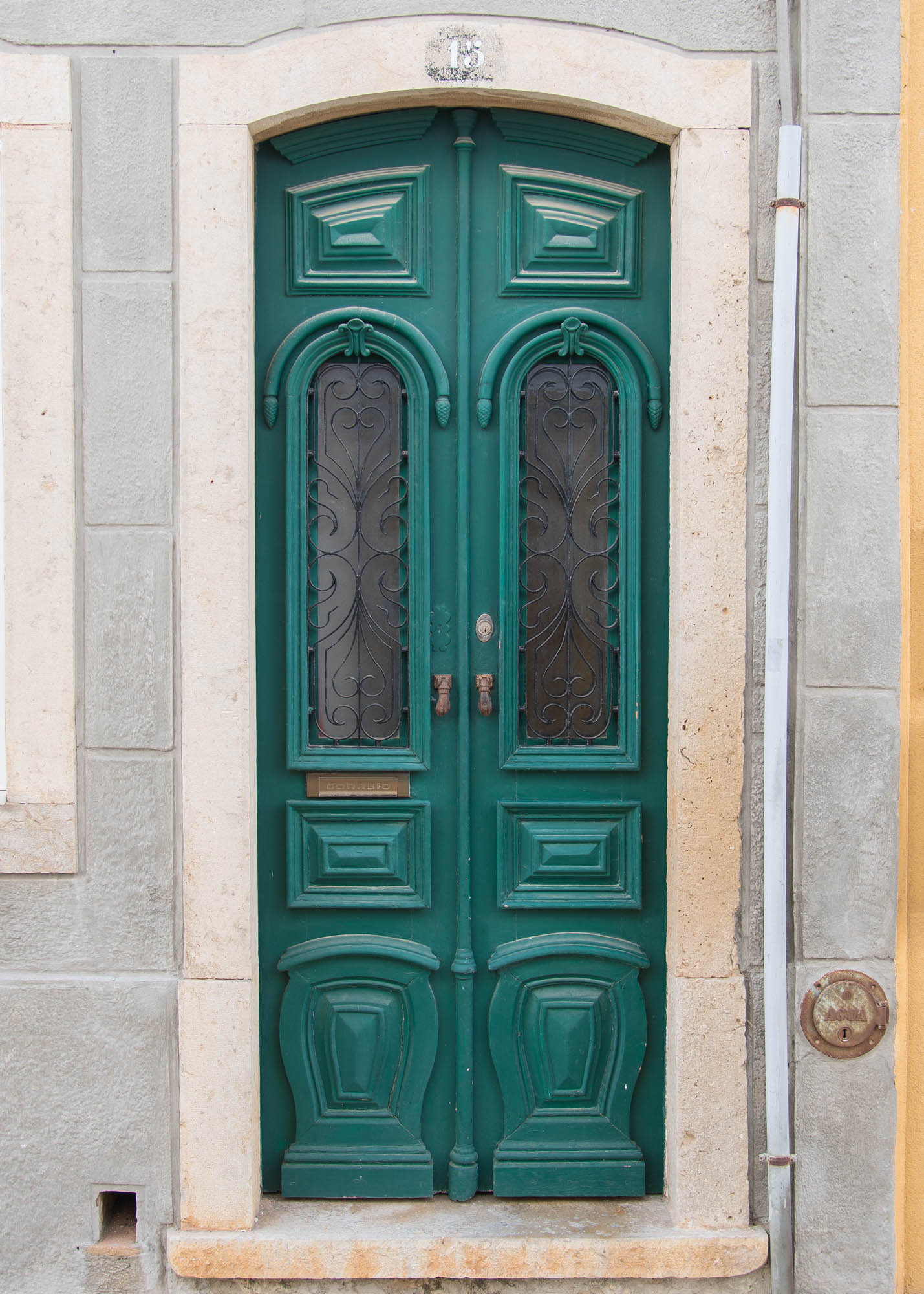 Portuguese Architecture Green Baroque Style Door