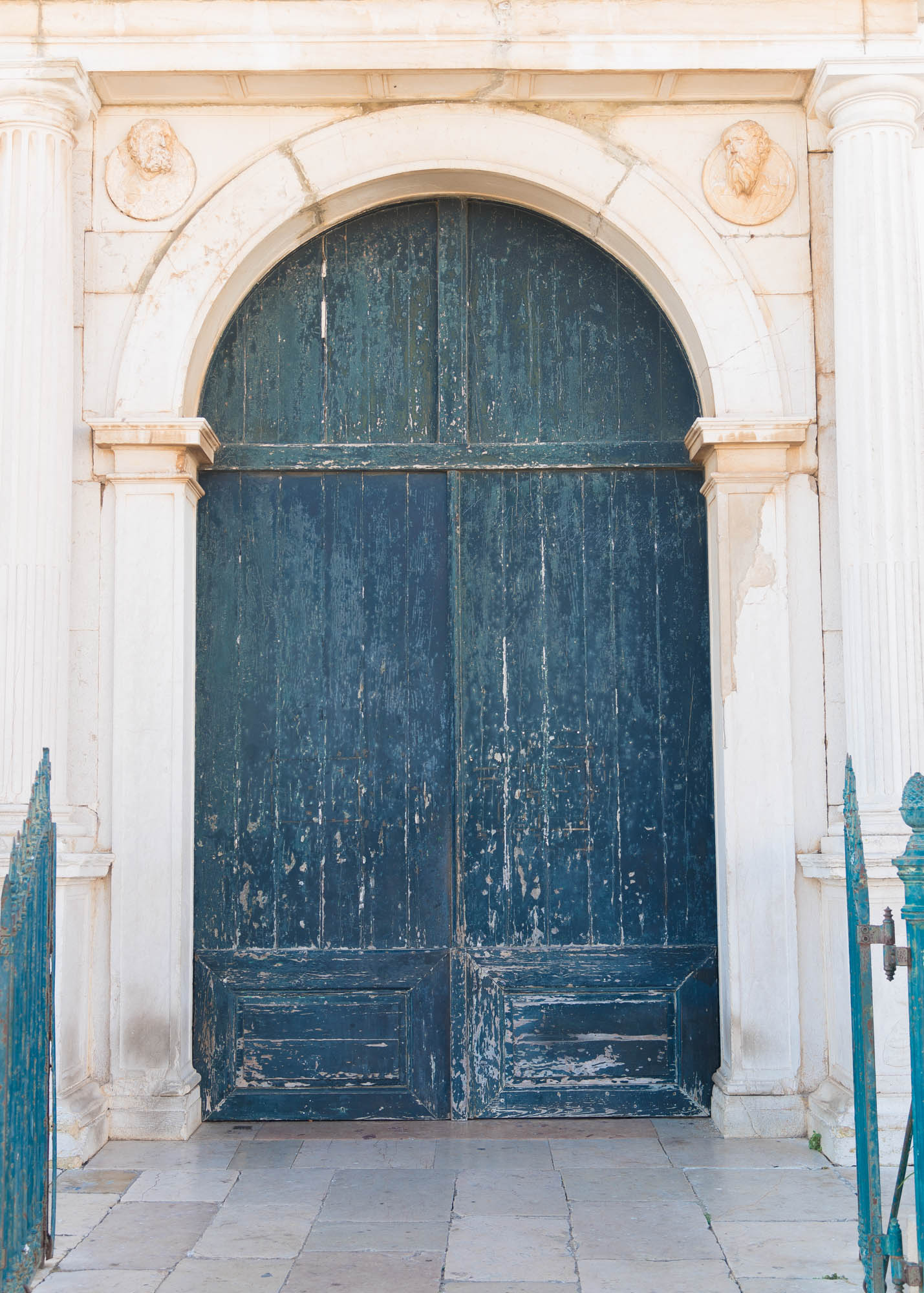 Portuguese Architecture Blue Arched Doorway Lagos