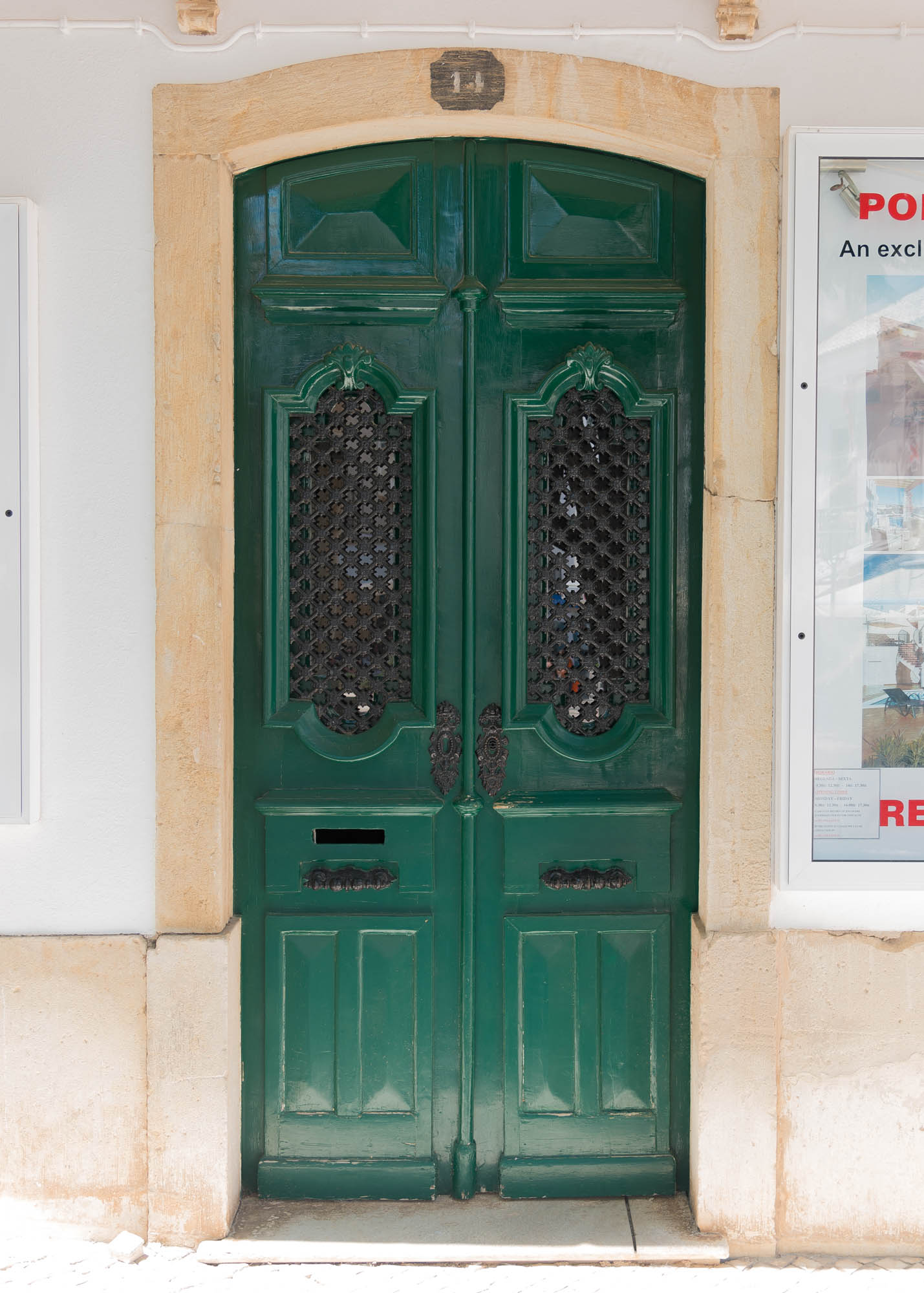 Portuguese Architecture Green Arched Door Metal Latticework Lagos