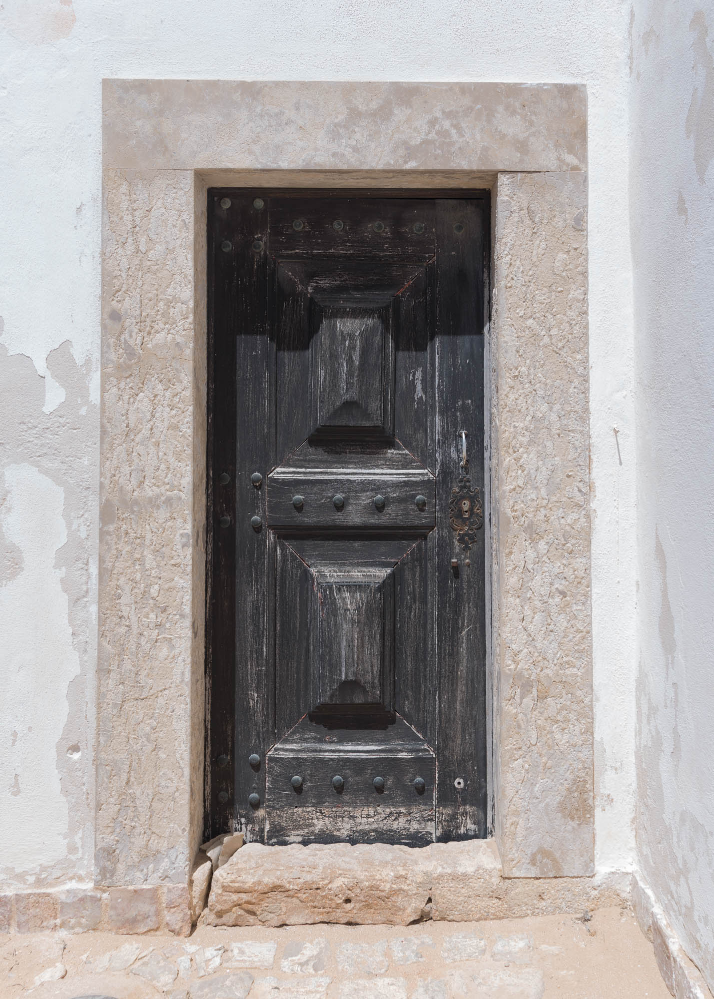 Portuguese Architecture Black Studded Doorway Lagos