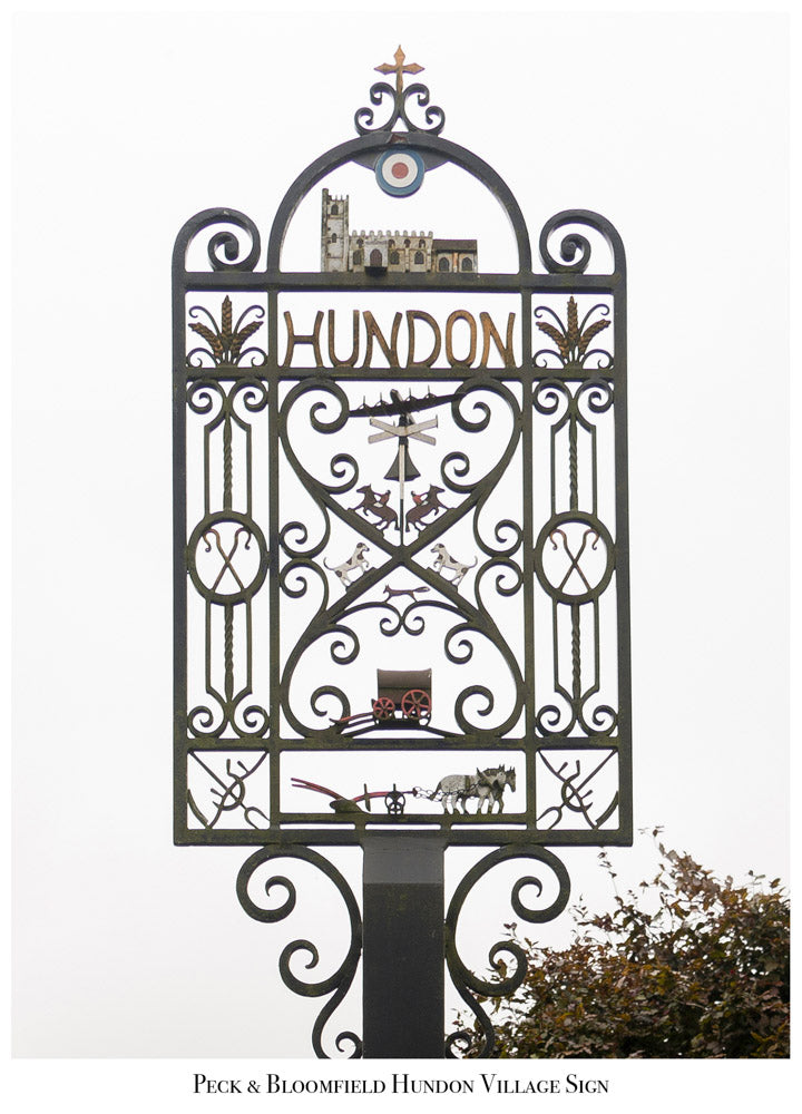 Peck and Bloomfield, Hundon Village Sign, Modern Day