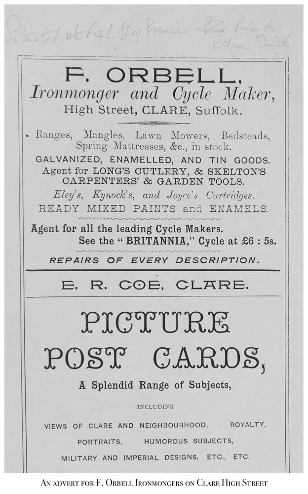 Orbell Advert, Ironmonger, Clare, High Street, Old Picture