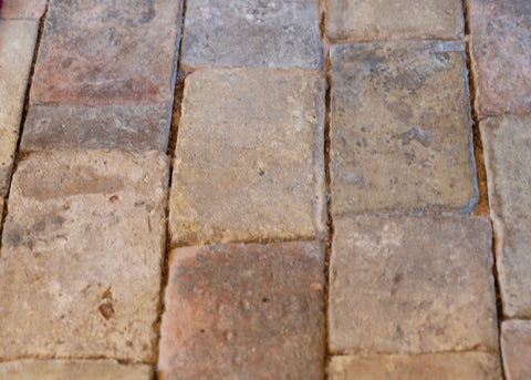 Refurbished brick floor in period property renovation
