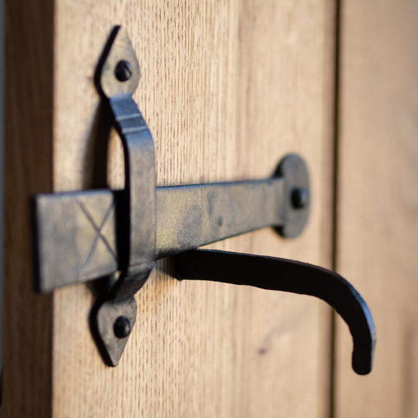 hand forged furniture, Gothic Latch Black Beeswax