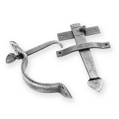 Hand Forged Heavy Gothic Latch in pewter