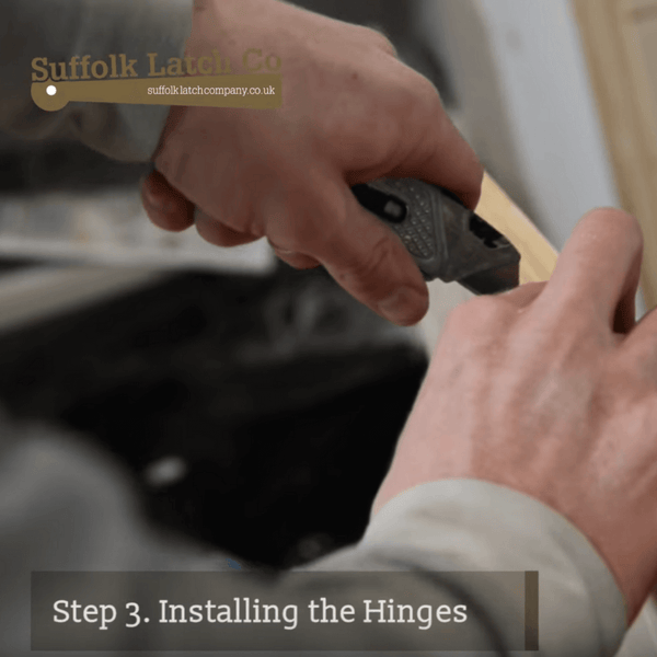 How to hang a door, step three, installing the hinges
