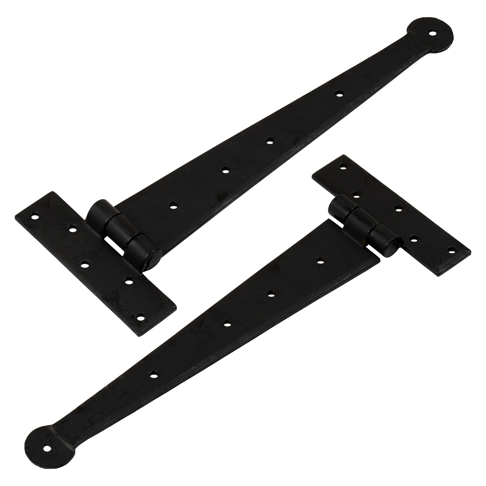 Hand Forged Tee Hinge Strap T Hinge Penny End Hinge Sold In Pairs Black Finish 