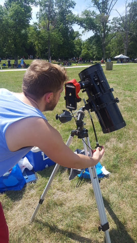 Watching the eclipse through a telescope