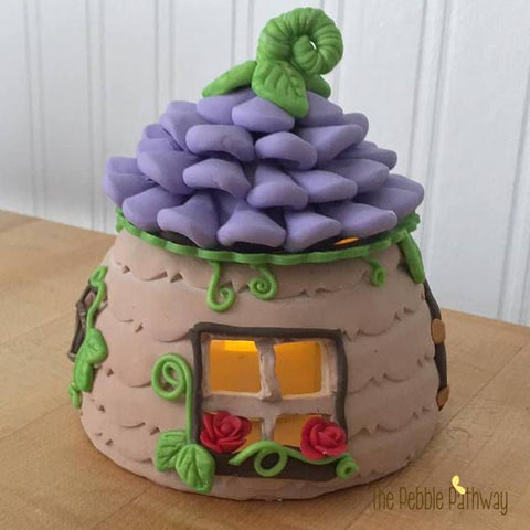 Fairy House with Purple flower roof