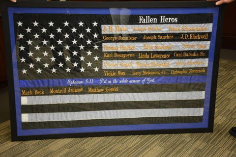 Thin Blue Line American Flag Fallen Heroes