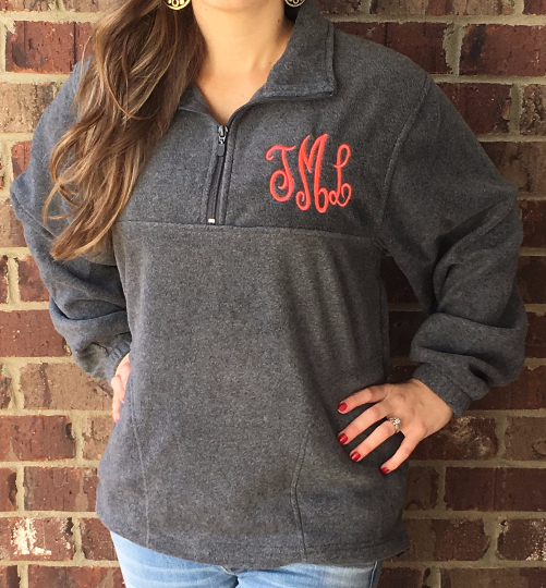 monogram quarter zip