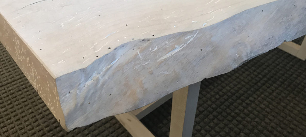 The light coating of the wax finish is evident on this sugar maple coffee table.