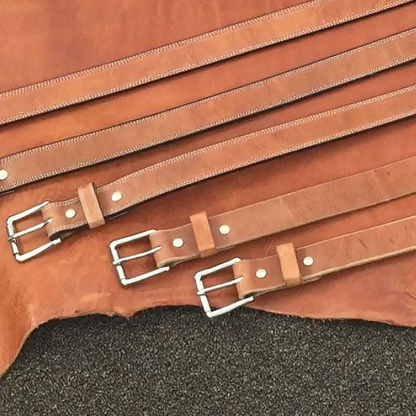 Solid 17-18 oz Leather belts on the hide they are cut from