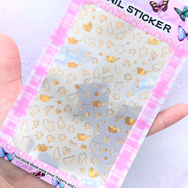 nail art stickers gold