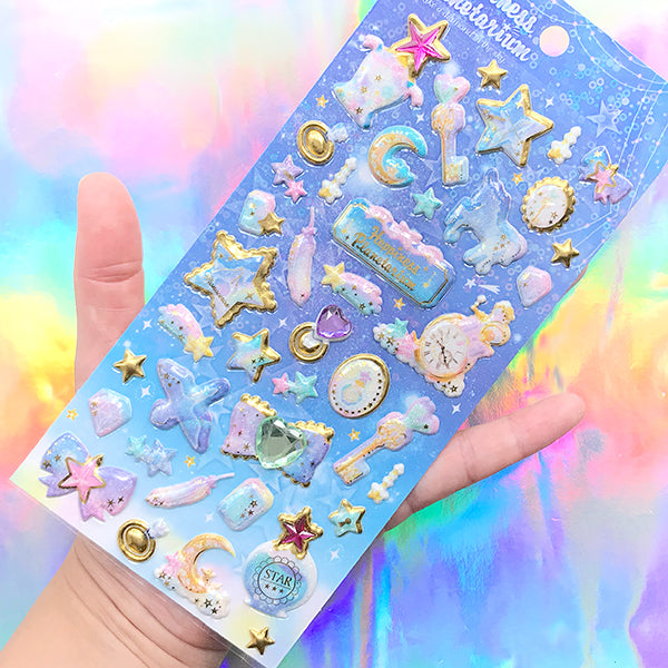 Magical Unicorns Fairy Star 3D Puffy Stickers Full Sheet Scrapbooking Art Crafts