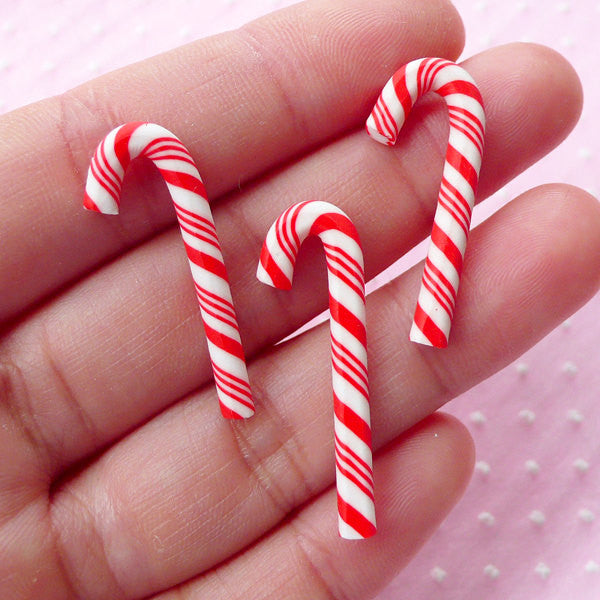 Christmas Candy Sticks / Miniature Peppermint Stick Cabochon (3pcs / 1 |  MiniatureSweet | Kawaii Resin Crafts | Decoden Cabochons Supplies | Jewelry  Making