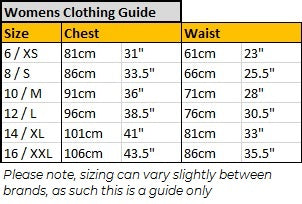 Womens Clothing Size Guide