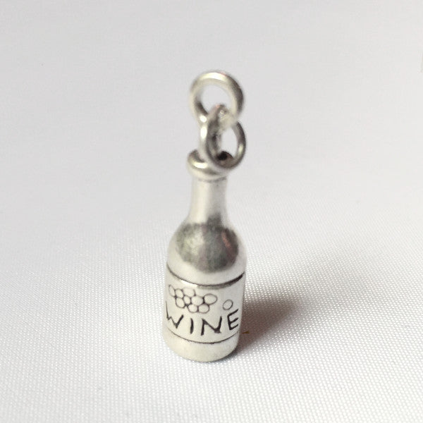 sterling silver wine bottle charm