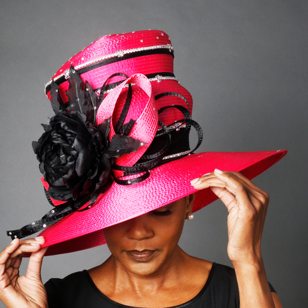 ladies pink dress hats