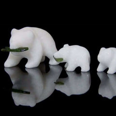 Natures Treasures ATX Marble Jade Polar Bear Set