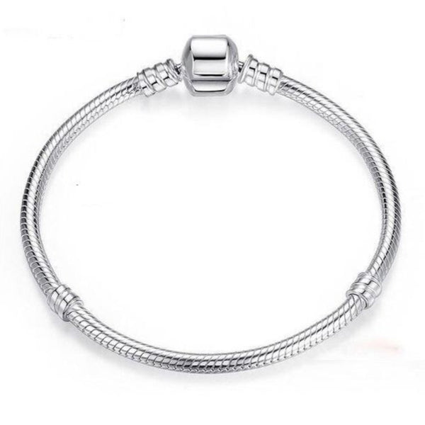 Classic Snake Chain Charm Bracelet Sterling Silver | Loulu Charms