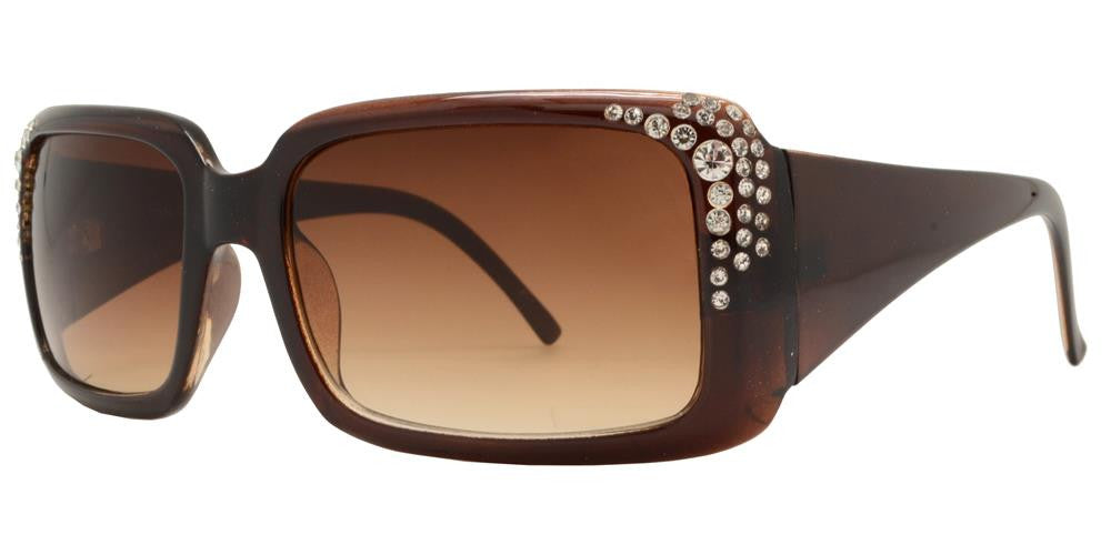 7374 - Chunky Square Women's Sunglasses with Rhinestones – Dynasol Eyewear