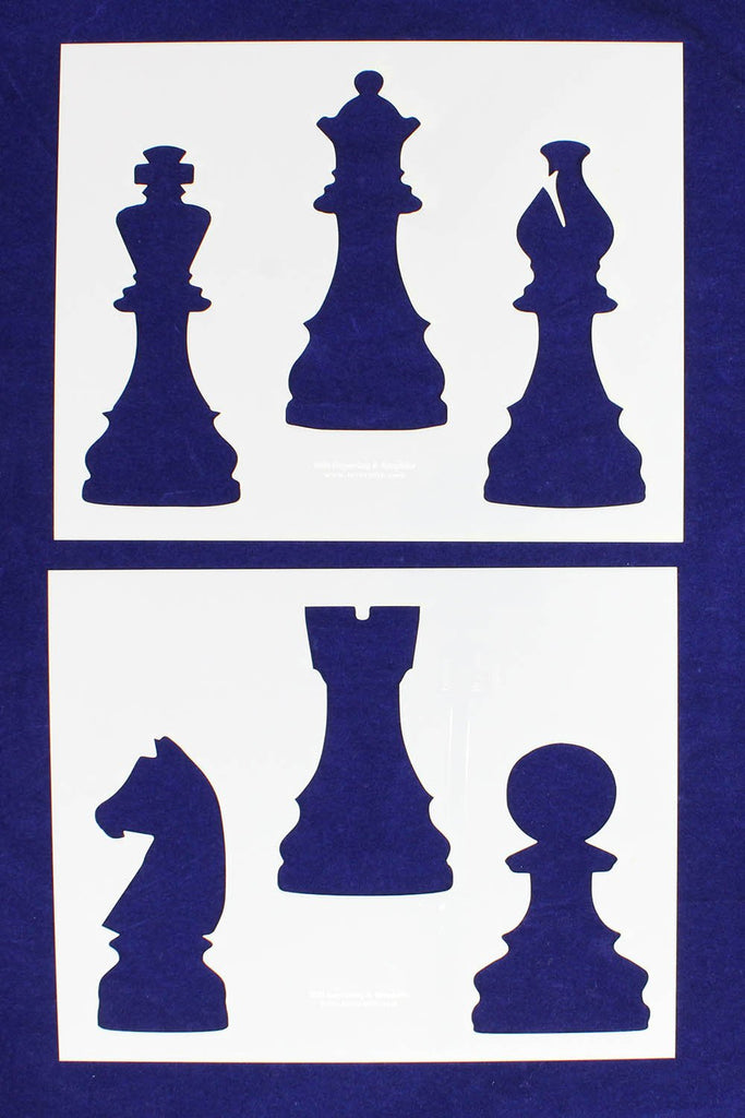 Chess Pieces-2 Piece Stencil Set 14 Mil 8" X 10" Painting /Crafts/ Tem