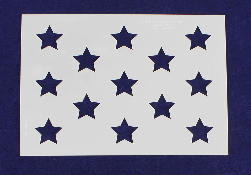 13 Star US Flag Field Stencil 14 Mil 7"H X 10"L Painting/Crafts/ Te
