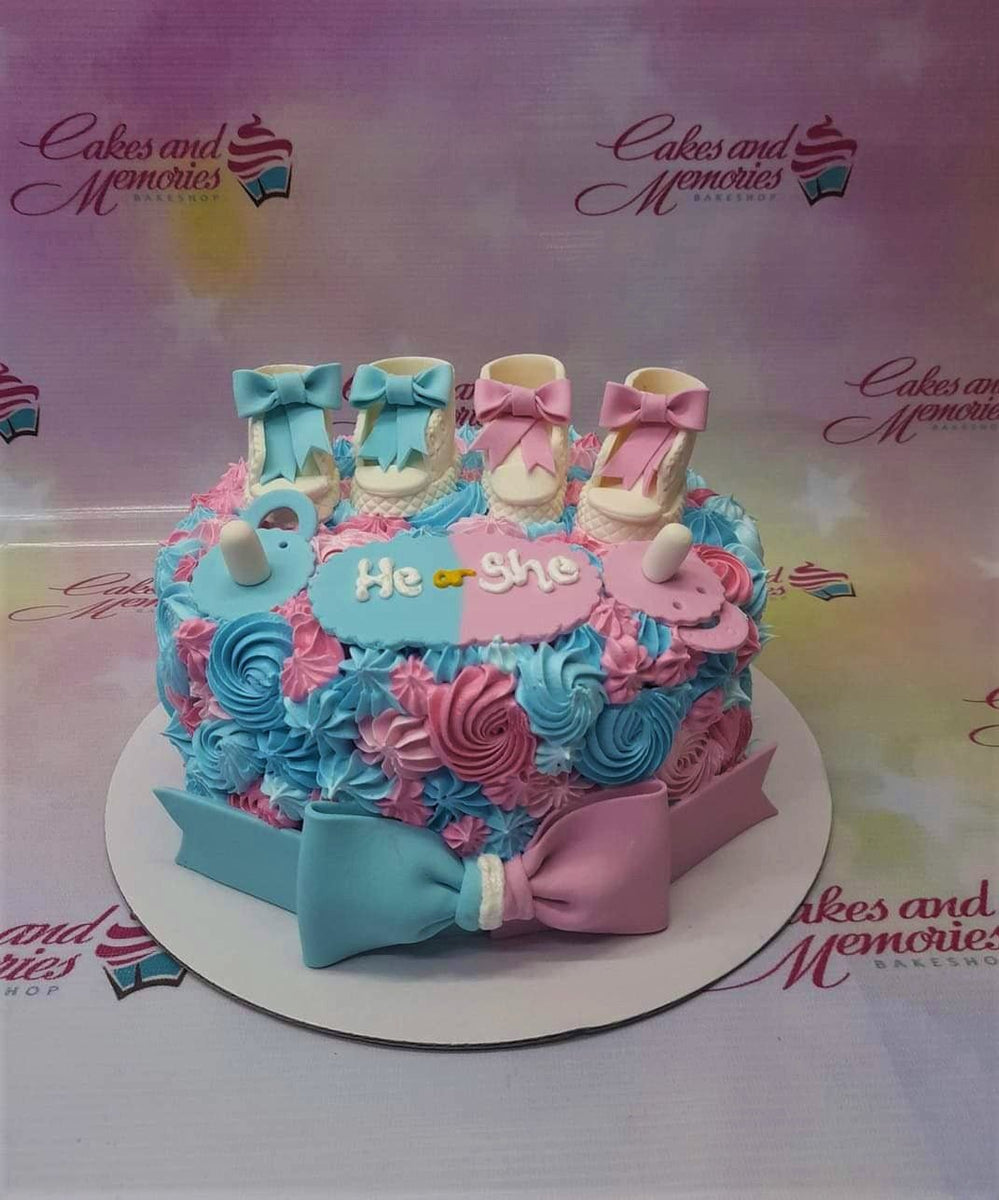 Gender Reveal Cake 1128 Cakes And Memories Bakeshop 