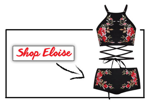 Shop Pink N' Proper Malaysia Singapore Opulence Embroidery Eloise High Waisted Bikini Swimwear