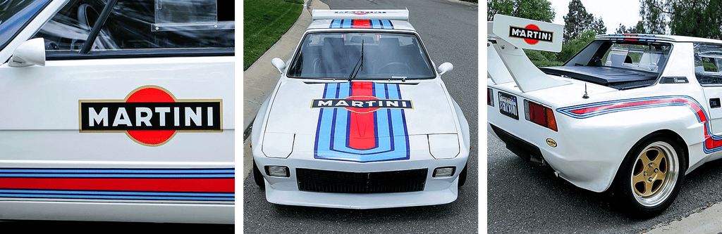 Fiat Dallara Martini Racing Stripes Custom Design Realization Collage