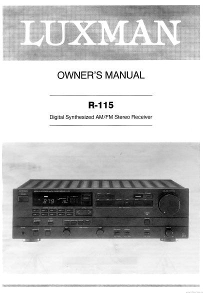 Luxman r-115 owner's manual